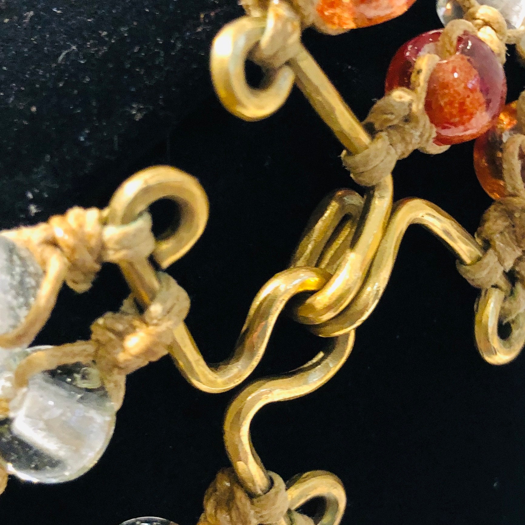 African Glass Beaded Choker with Brass Embellishment | Kenya